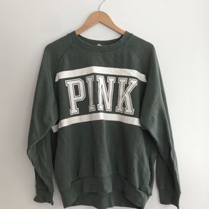 Green PINK Victoria’s Secret Crew Sweatshirt